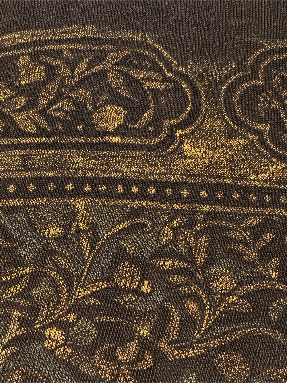 Lucky Brand Charcoal Gold Paisley Long Sleeve Tunic Top – Small - Picture 3 of 3